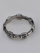 Vintage Sterling Silver 925 Ring with Unique Design Accents Size 9