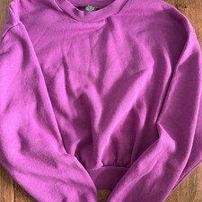 Wild Fable Women  s Cropped Sweatshirt Purple Crewneck Pullover Size Small Indigo