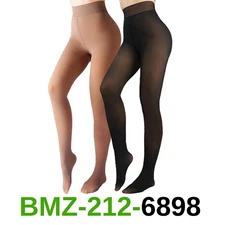 X-CHENG Fleece Lined Tights Sheer Women - Fake Translucent Warm Pantyhose, XS