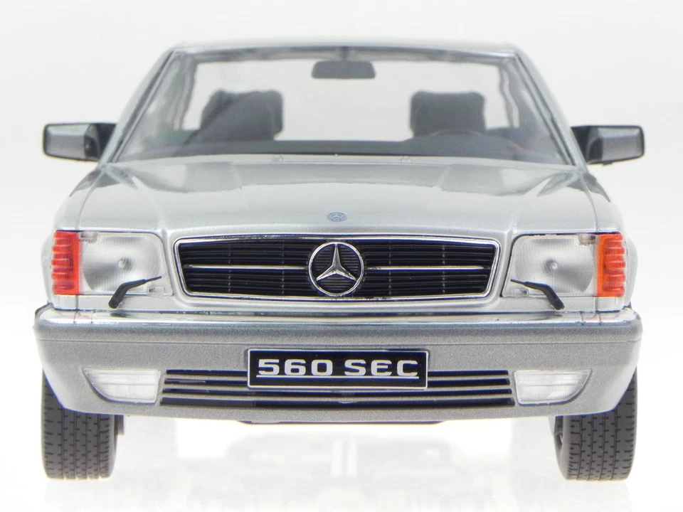 Mercedes C126 560 SEC 1986 plateado metálico diecast modelo coche 180332 KK 1:18 Foto 2 de 4