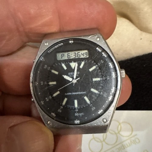 VTG HTF RARE Seiko H556 5050 Aliens Burke Chronograph Collectible WORKS