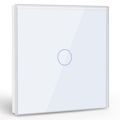 BSEED Touch Lichtschalter, Hartglasscheibe mit LED-Anzeige, 1 Gang 1-fach 