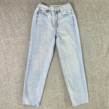 American Eagle Mom Women's Size 6 Regular Blue Light Wash Distressed Denim