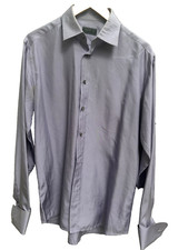 Vintage Prada Silk Dress Shirt Button front Men 15 38 Purple