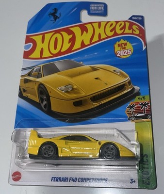 2025 Hot Wheels Yellow Ferrari F40 Competizione Exotics #198 | eBay