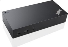 Lenovo ThinkPad USB-C UltraDock With 90W 2 Prong AC Adapter Black