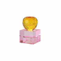 Gift Company Kerzenhalter Teelichthalter Sari Kugel Cube Orange Hellrosa H 8 Cm