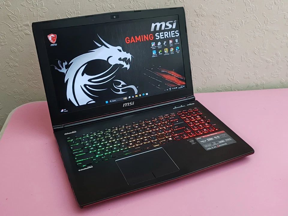 Gaming Laptop Msi Intel i7 250GB M.2 SSD 500GB HDD 16GB DDR4 RAM VR Ready - Image 3 of 4