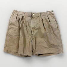 VTG Polo Ralph Lauren Size 36 Chino Shorts Brown Pleated 90s Preppy USA