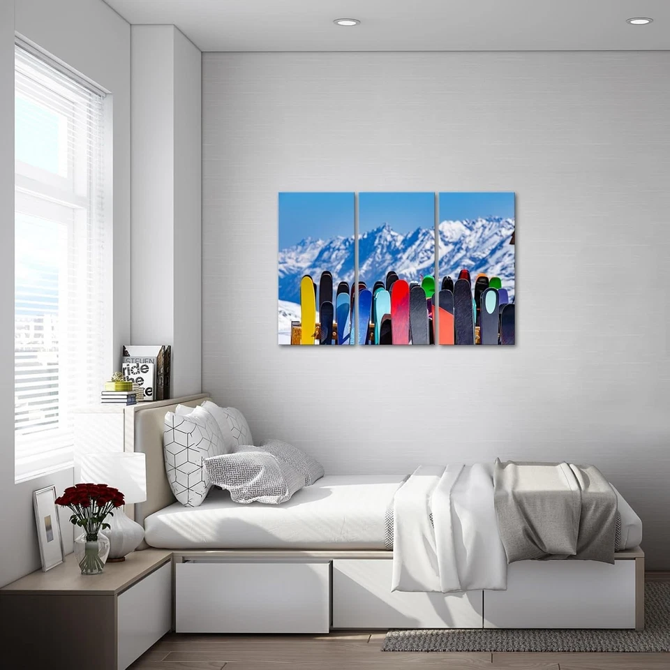 iKNOW FOTO Canvas Set of 3 Snowboard Canvas Prints Ski Winter Sports Wall Art... - Image 3 of 4