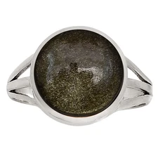 Natural Silver Obsidian 925 Sterling Silver Ring s.10 Jewelry R-1006