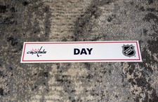 Washington Capitals White Logan Day Nameplate Team Used NHL Hershey Bears