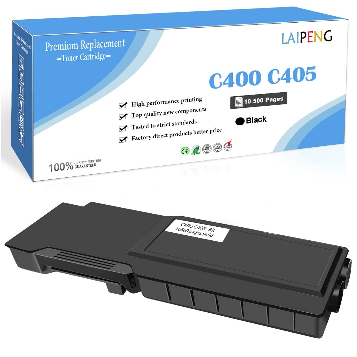 Toner C400 C405 noir évite les pannes d'impression avec ses 10500 pages