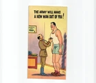 Vintage 1940s Army Comic Postcard WW2 Humor US Medical Stamps Military Gag