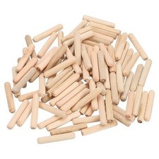 100Pcs 5/16" x 1-3/4" Wooden Dowel Pins, Furniture Woodwork Grooved Fluted Pin