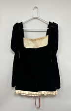 Women's House of CB Azaria Black & Vintage Cream Mini Dress Size UK Medium