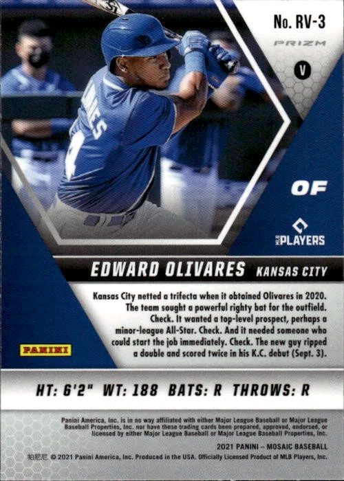 2021 Panini Mosaic Edward Olivares #RV-3 Rookie Variations Choice 17G - Image 2 of 2