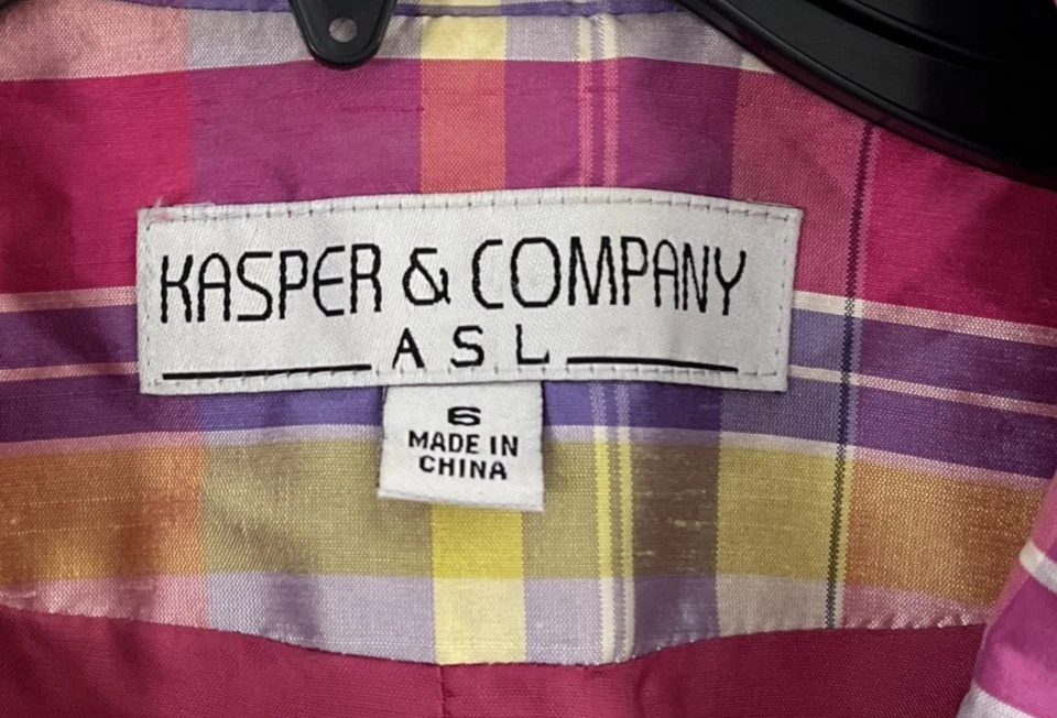 Blazer Top Mujer Kasper & Company Multicolor Geométrico 6 Seda Manga Larga Foto 2 de 4