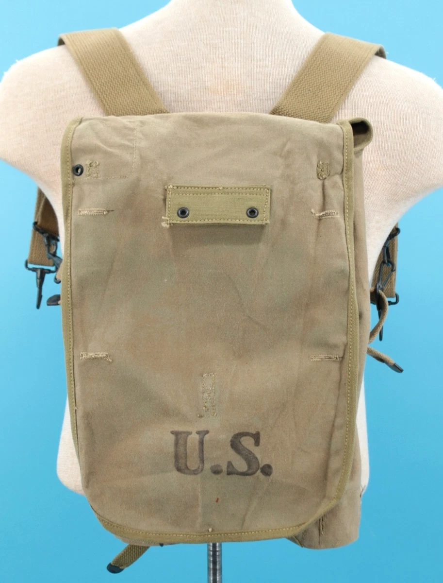 Vtg WWII US Army M1928 Canvas Haversack Backpack 1942 WW2 | eBay