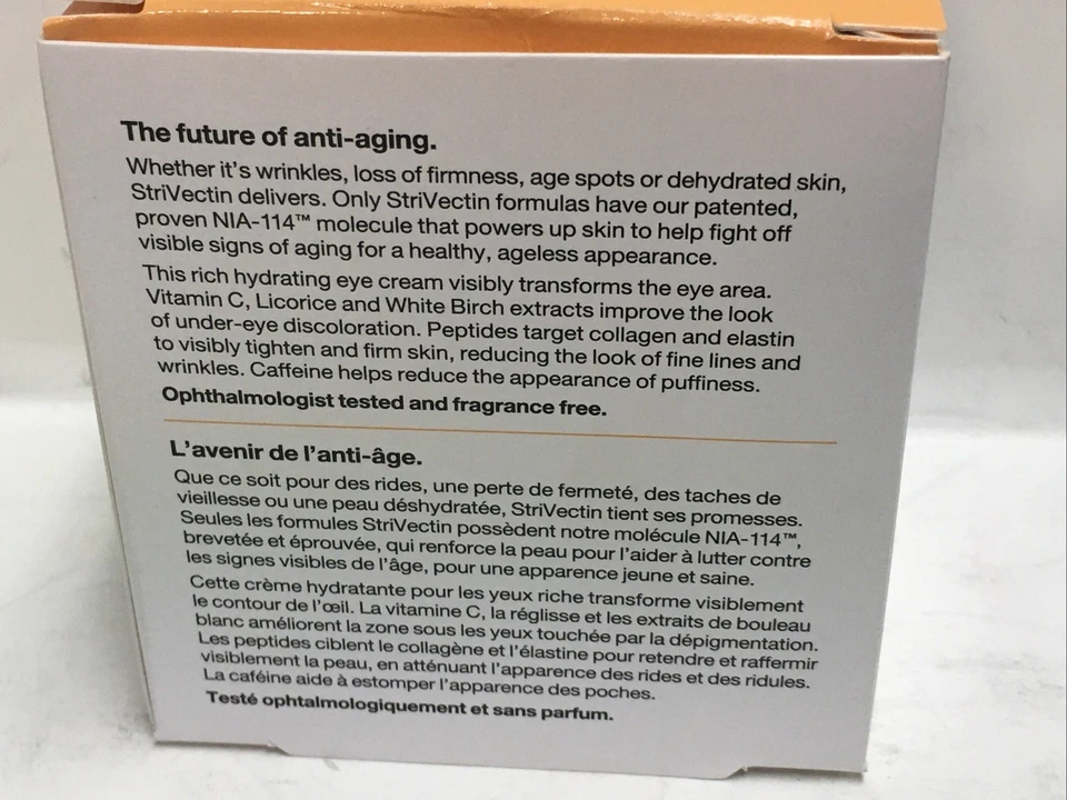 StriVectin -C Firming Eye Cream w/ Vitamin C & Peptides New Boxed 0.5 fl oz 15ml - Image 3 of 4