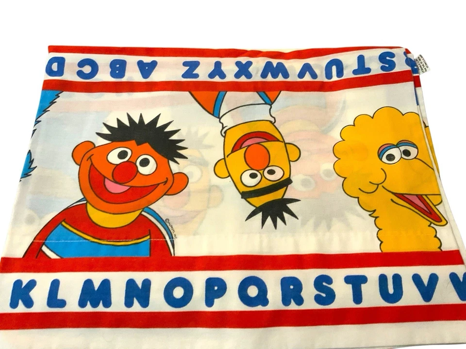 Juego de sábanas planas y funda de almohada vintage Stevens Sesame Street ABC The Muppets Foto 4 de 4