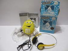 VINTAGE YELLOW PLUSH M  M'S RADIO HEADPHONES BOX WORKS RADIO SHACK COLLECTORSED