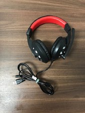 3.5 MM Black And Red Wired Gaming Headset With Boom Microphone Very Good 9E
