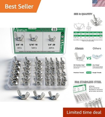Durable Assorted Wing Nuts - 35 PCs, Easy Twist Design for Quick Adjustments