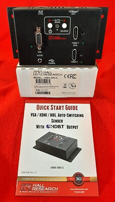 Hall Research #UHBX-SW3-S HDMI Video Extender w/Bidirectional IR and RS232