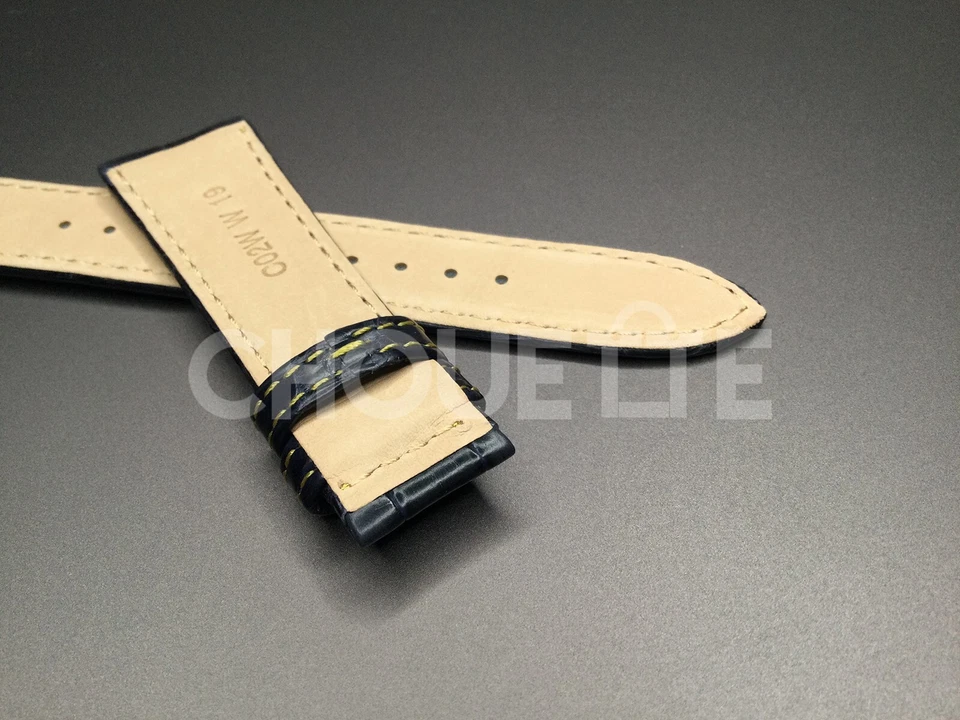 Grand Seiko SBGY017 19 毫米深蓝色鳄鱼皮表带黄色缝线 — 第 4/4 张图片