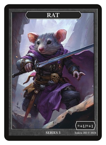 Rat Token Black Rat *+1/*+1 Givememana Tokens Series 2 Magic the Gathering MTG