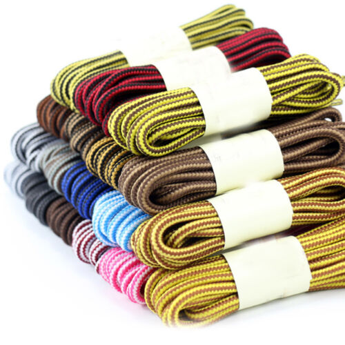Double Color Striped Round Shoelaces DIY Shoelace For Boots Sport Casual Shoes - Photo 1/30