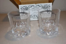 2 Vintage W.M. DALTON Cherbourg French Lead Crystal Old Fashioned Glasses #6 NEW