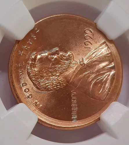 1999 MS65RB NGC Multistruck Large Broadstruck Lincoln Cent Mint Error 2 Profiles