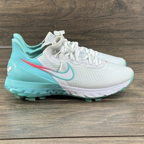 Nike Golf Shoes Mens 9.5 W Air Zoom Infinity Tour White Aurora Green Hot Punch - 第 3/10 張圖片