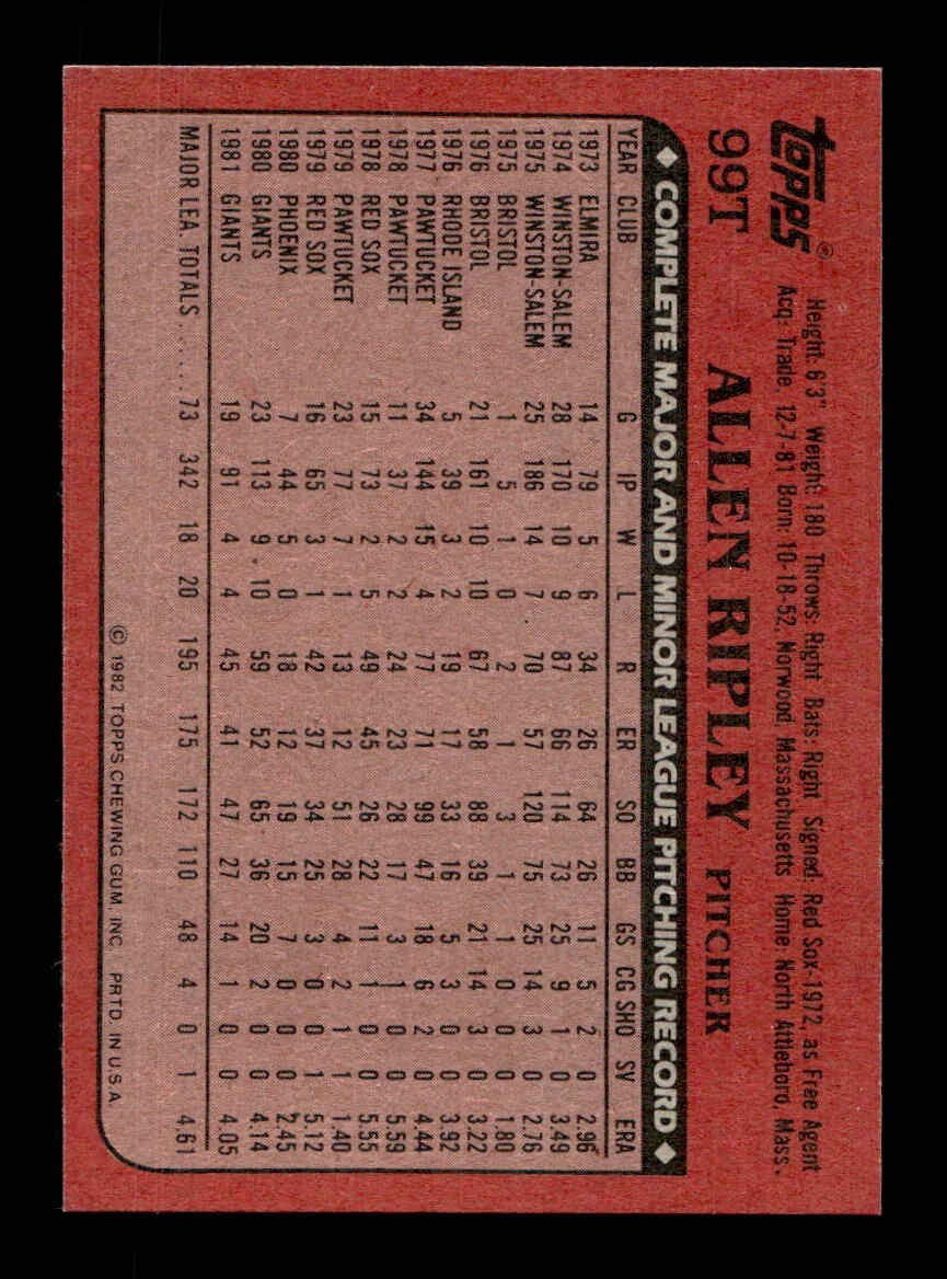 1982 Topps Traded 1-132 EX-MT/NM Pick From List All PICTURED - Picture 499 of 501