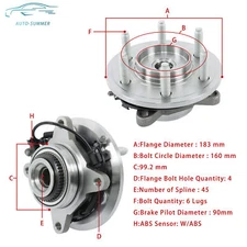 4WD/6 Lugs Front Wheel Bearing Hub Assembly For Ford F-150 Expedition 2011-2014