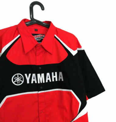Camisa Yamaha Racing Logo Bordado Rojo y Negro Talla XXL