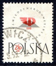Poland Stamp Scott #818 Fair Emblem Poznan 1958