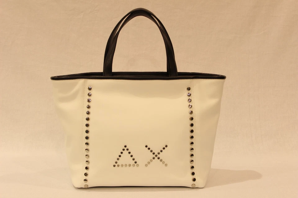SUN68 Z44273 borsa a mano in ecopelle con tracolla colore bianco 01 - Immagine 2 di 4