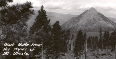 Black Butte from the slopes of Mt. Shasta California RPPC Postcard Kodak S 38