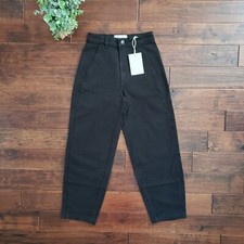 NWT Everlane Pants Womens Size 00R The Utility Barrel Pant Black Organic Cotton