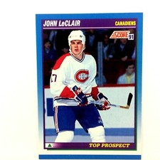 John LeClair 1991-92 Score Rookie Card #343 NHL Montreal Canadiens. rookie card picture