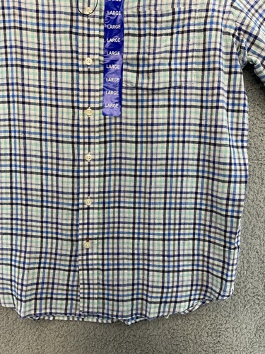 Toscano Short Sleeve Linen & Cotton Button Up Shirt Size Large New With Tag - Picture 7 of 18