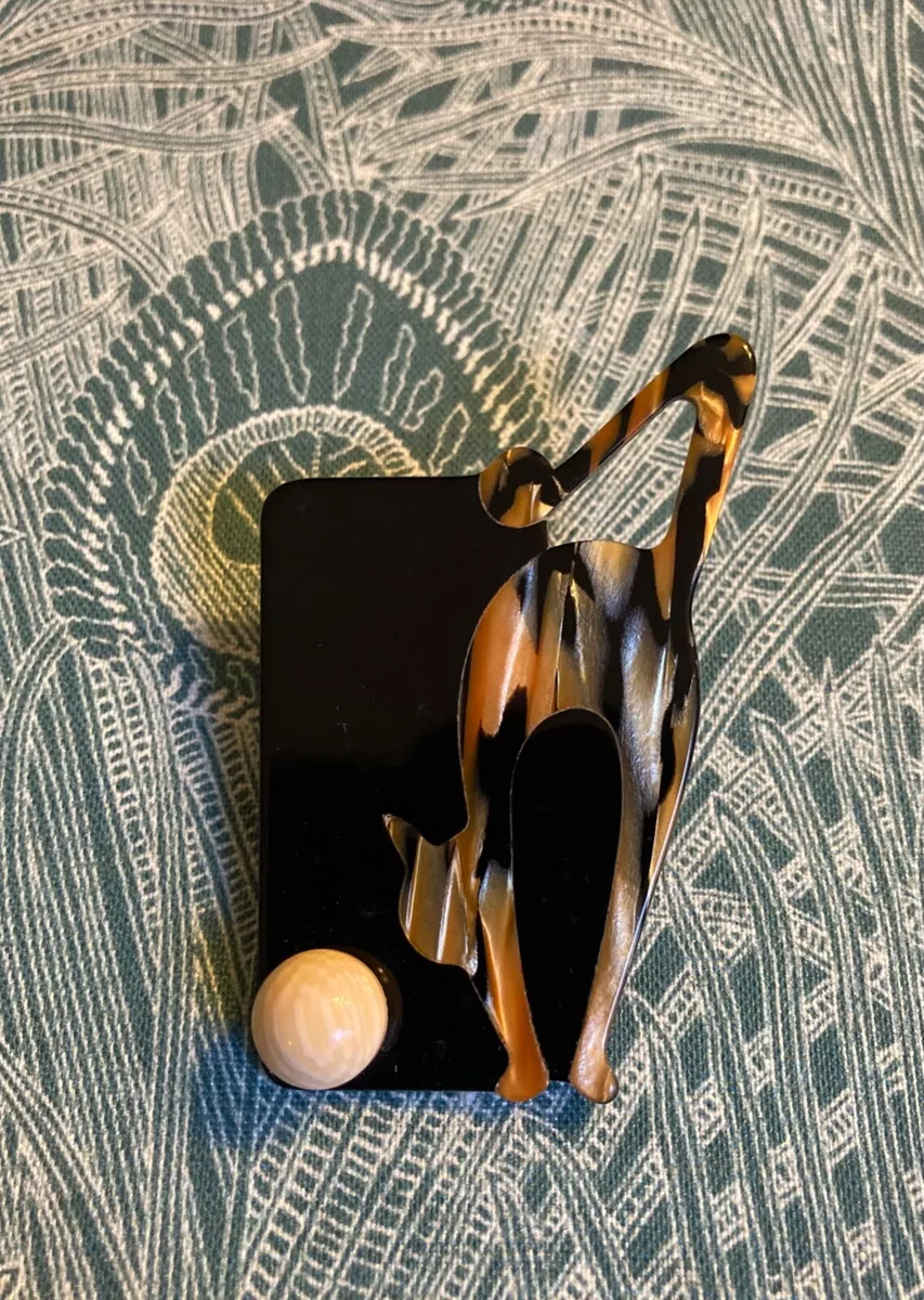 Lea stein shop cat brooch