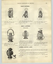 1917 PAPER AD Dietz Sta Lit Conductor Railroad Lantern Prisco Justrite Mine Lamp