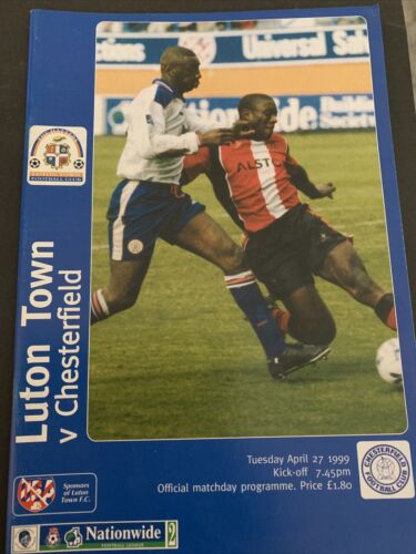 1999 Luton Town V Chesterfield Match Programme - 第 1/3 張圖片