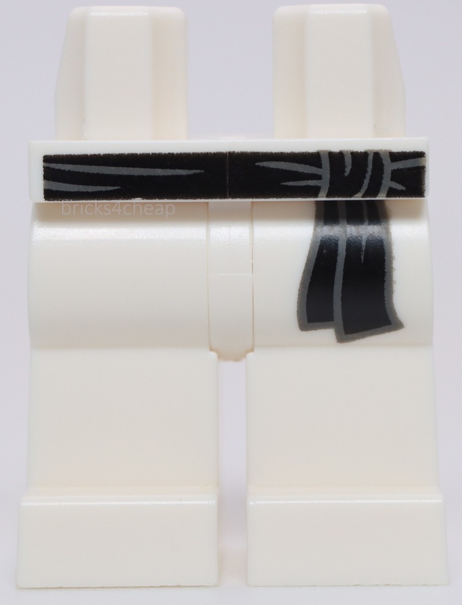 Lego Ninjago White Minifig Legs and Hips with Black Belt Karate