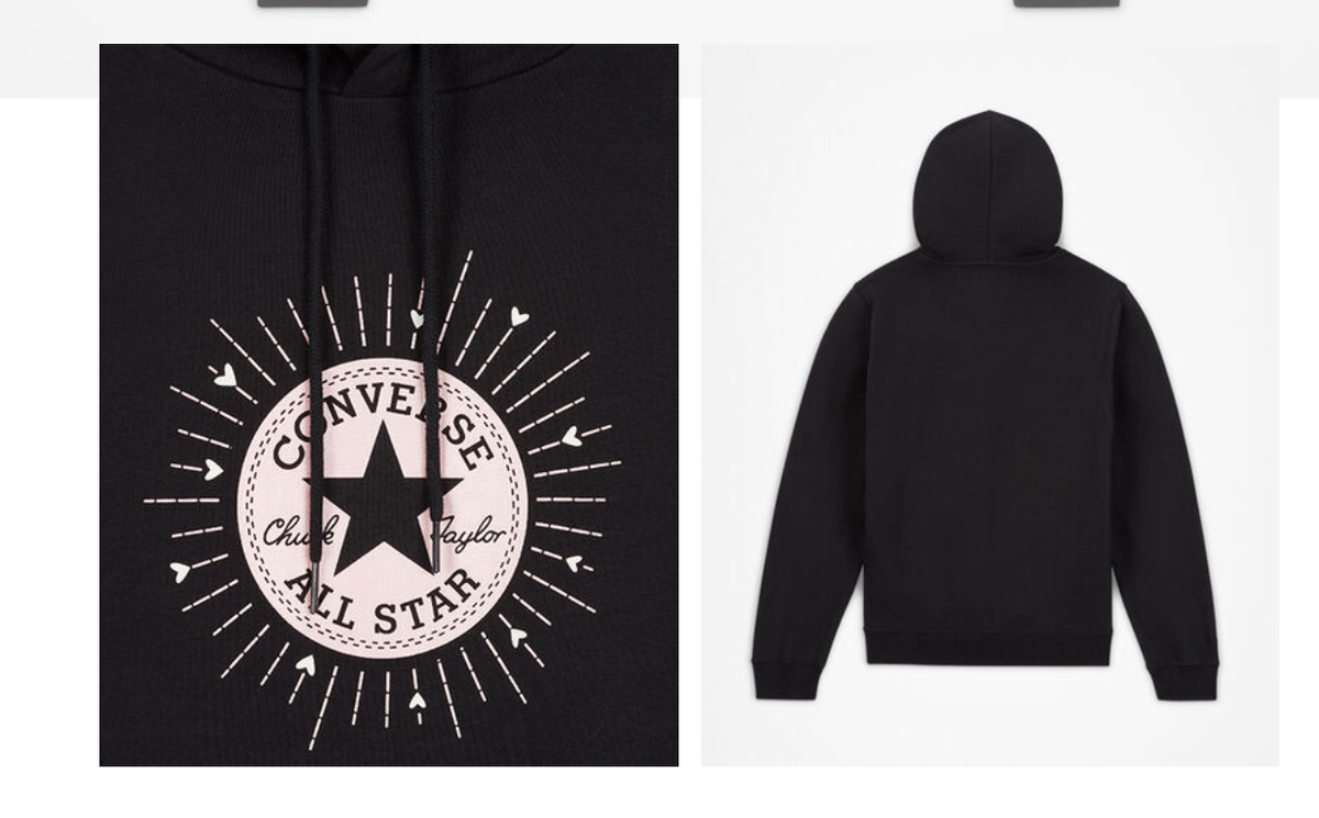 NWT Women's Converse Valentine's Day Radiating Love Heart Pullover