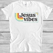 Jesus Vibes Good Christian 70s Retro Meme Funny Gift Tee T Shirt M1203